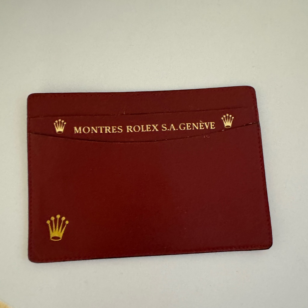rolex red leather card holder